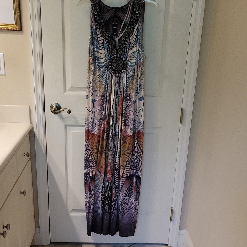 Apt. 9 Purple and Gray Abstract Dress